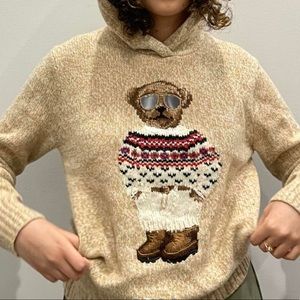 Ralph Lauren- polo tan knit sweater with hood